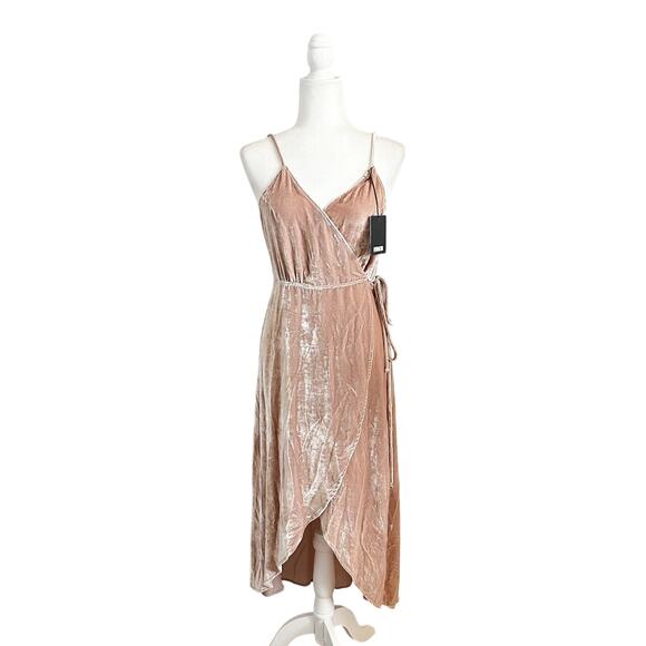 Reformation Anoush Velvet Midi Dress Medium Pink NWT - Picture 4 of 14